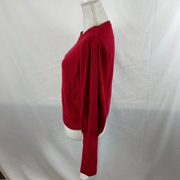 Stella Pardo Sweater S Red Leg of Mutton Sleeve Button Details - Picture 7 of 13